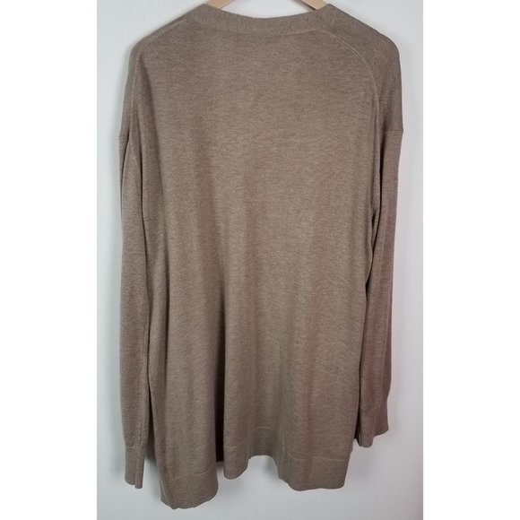 Luxury Premier Collection Sz. XL Beige Cashmere Blend Open Cardigan Sweater - Picture 7 of 8